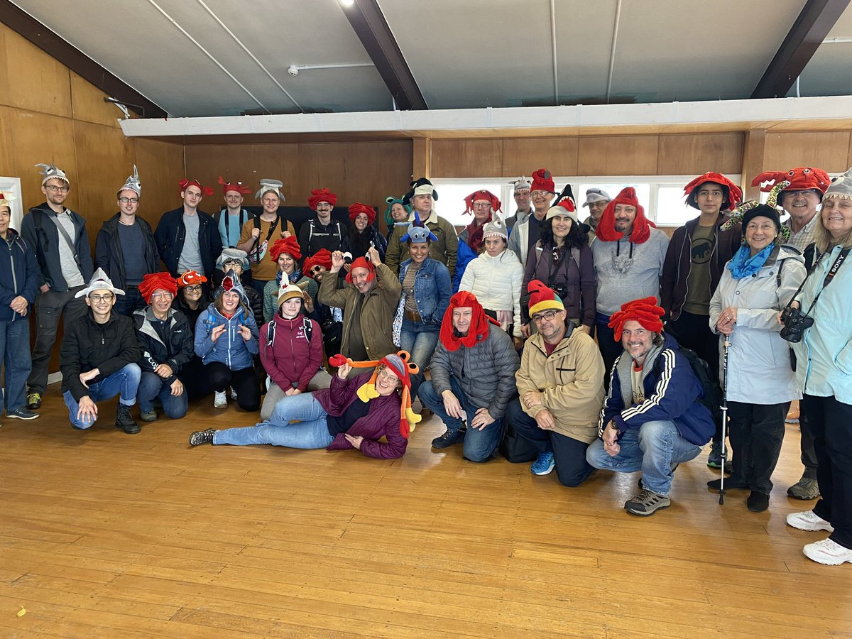 The #Icc10 trip to the Island Bay Marine Education Center with the customary head wear