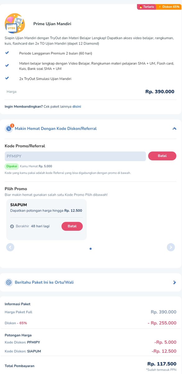 sunghowwn's tweet photo. NEED 1 ORANG LAGI
SHARING PAKET UM PAHAMIFY🚨

💸59k / orang
💢Bebas akses 24 jam (S&amp;K berlaku)

benefit:
-Berlaku selama 2 Bulan
-1× TO/ org
-Bebas akses materi dan soal belajar UM sepuasnya
-Full akses fitur premium mipy

kalau minat bisa dm aku ya

t. utbk ui simak ugm utul https://t.co/HpQPEhsRza