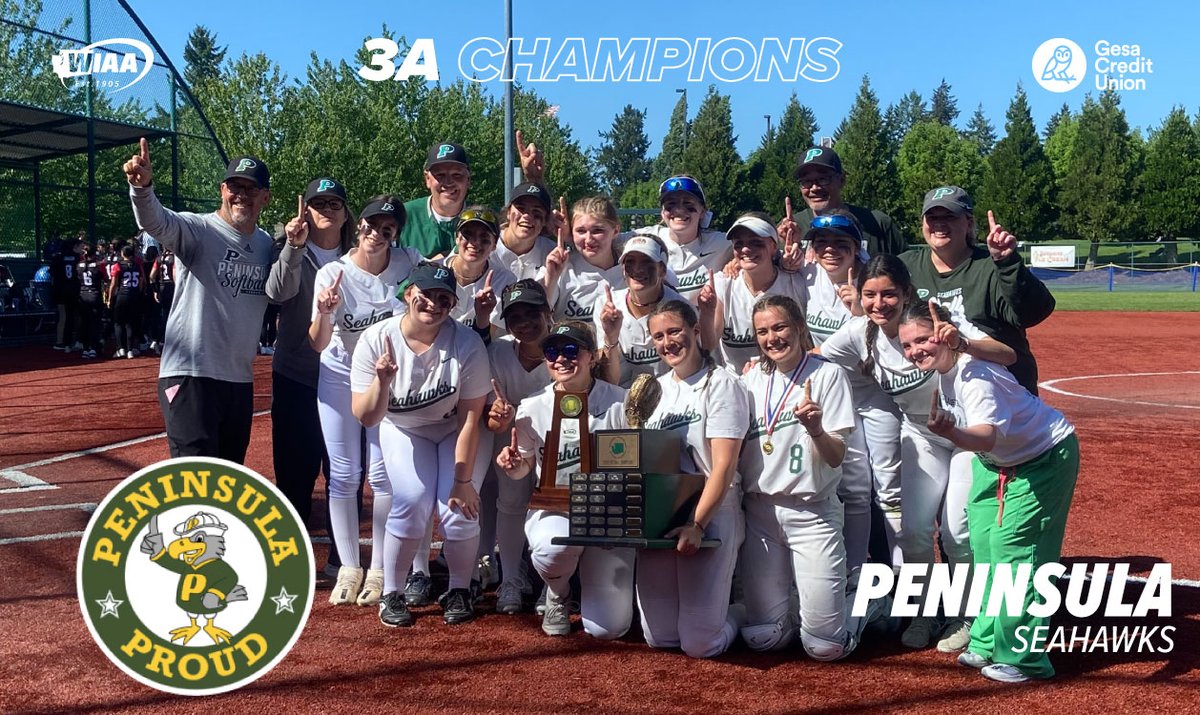 Congratulations to the 3A Fastpitch Softball State Champions, the Peninsula Seahawks! 

#wastatefastpitch
