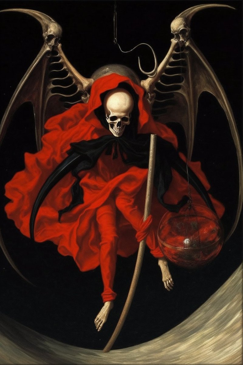 GN!!👹🍻

⛧Life's Juggling Act • Balancing Death, Chaos, and the Illusion of Perfect Harmony⛧

#NFTArts #AIart #AiArtSociety #aiartcommunity