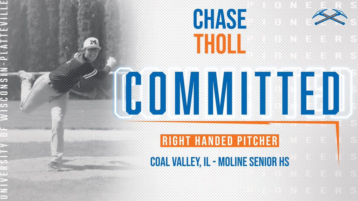 UWPlattBaseball's tweet photo. The arm farm continues to grow 💪🏽💪🏽 give it up for RHP Chase Tholl from Coal Valley, IL https://t.co/AkjXS3BIyj