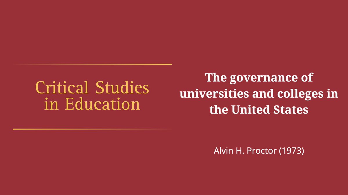 CritStudsEd's tweet photo. For #TimeMachineTuesday this week, we're jumping back 50 years to a paper by Alvin Proctor on the American higher education system. Have things changed much in the intervening decades? https://t.co/NpxQzRF9eJ https://t.co/63G3k4UveL