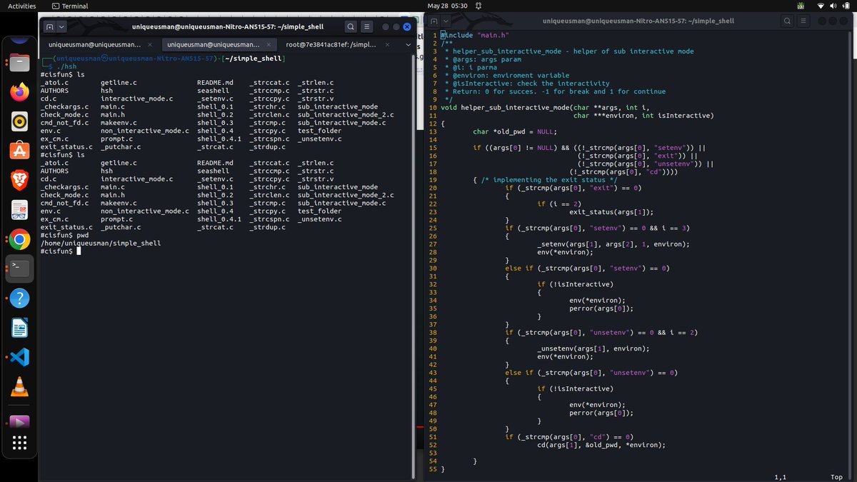 usman_akinyemi's tweet photo. Navigating through linux using our own custom built shell. #ALX_SE  #simple_shell  #Dohardthings @AzibaChristian https://t.co/2lO7KTCPE1