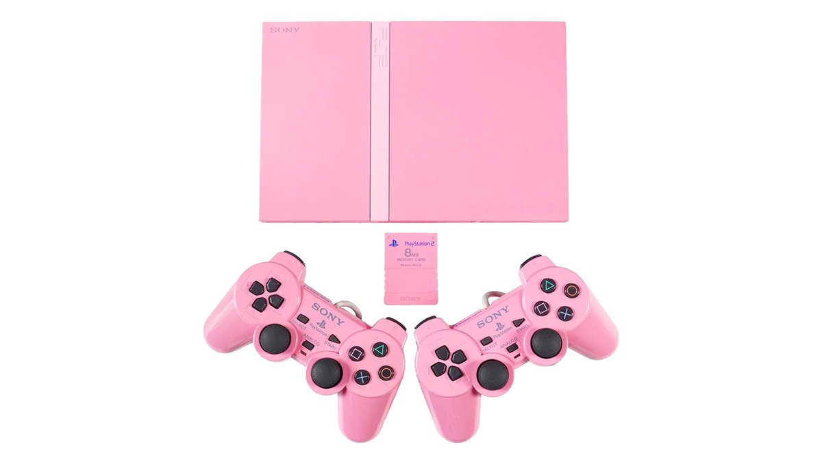Obsolete Sony on Twitter: "Sony unveiled SCPH-77000 Pink PlayStation 2 Slim 2007, aiming to enchant the gaming community with its appeal to female gamers. This special edition console boasts