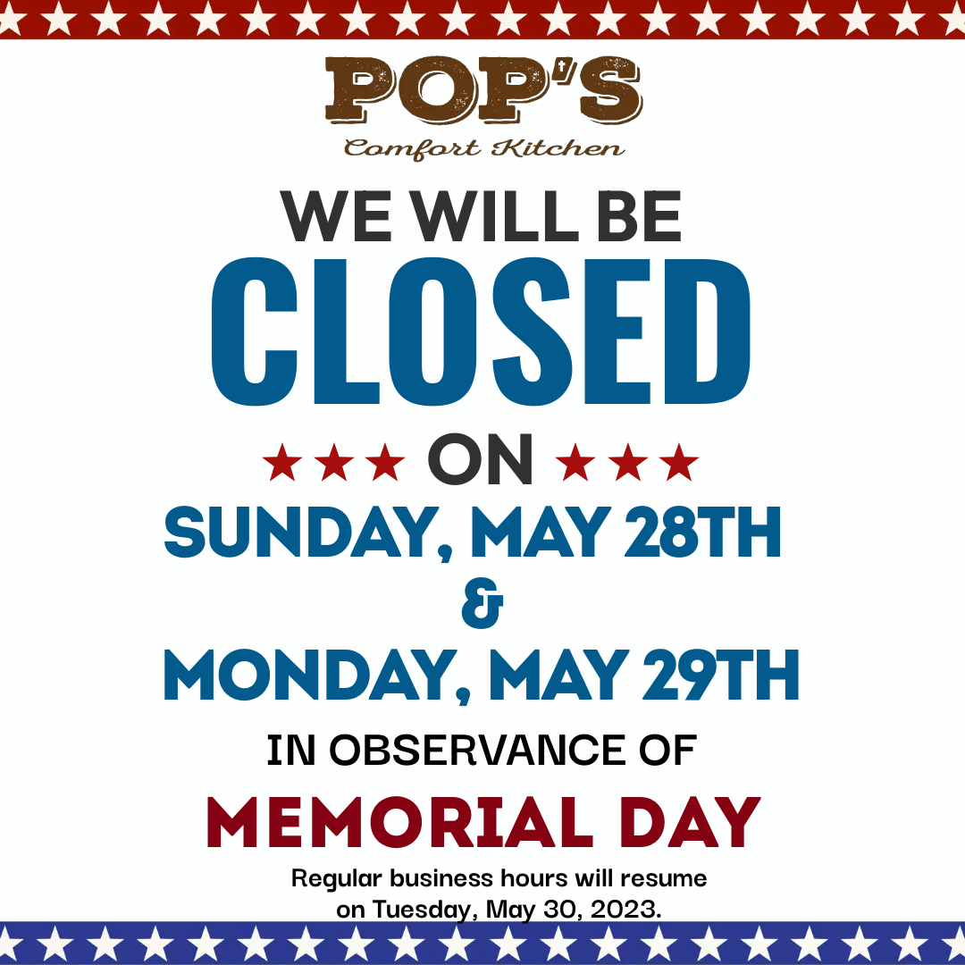 Just a reminder that we will be closed Sunday & Monday! Have a safe Memorial Weekend!

#closedformemorialday #memorialday #901eats #memphiseats