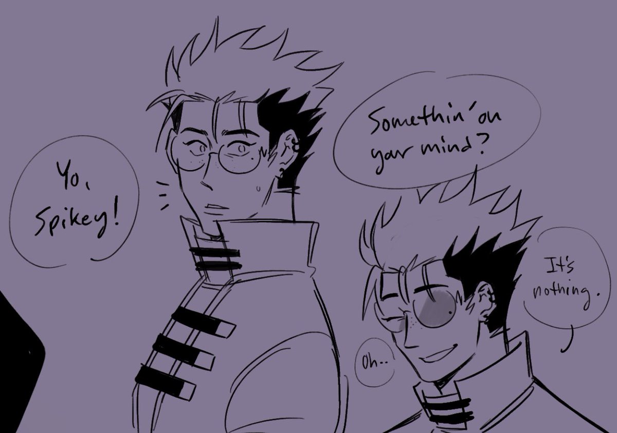 doodles from last night cuz i keep thinking about vash. getting mad