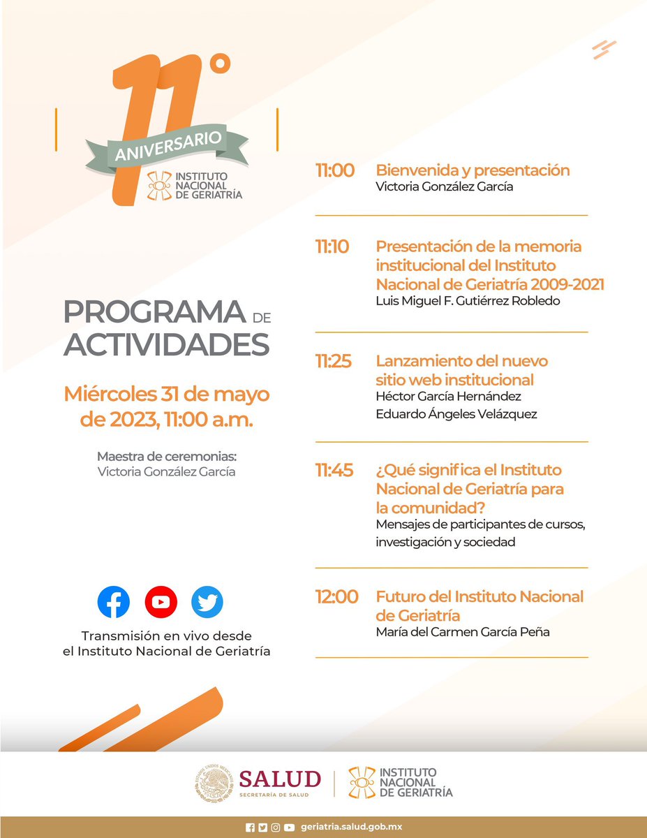 ¡Cumplimos once años! 

Te invitamos a seguir la transmisión en vivo de nuestro aniversario el próximo miércoles 31 de Mayo en punto de las 11 horas por todas nuestras redes sociales. 

No te lo pierdas.