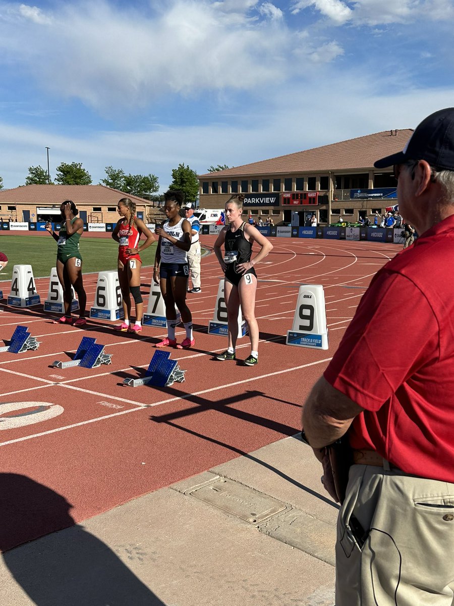 Missy Moreni finished 8th with  All-American honors and a new school record time of 13.60 in the 100m hurdles!