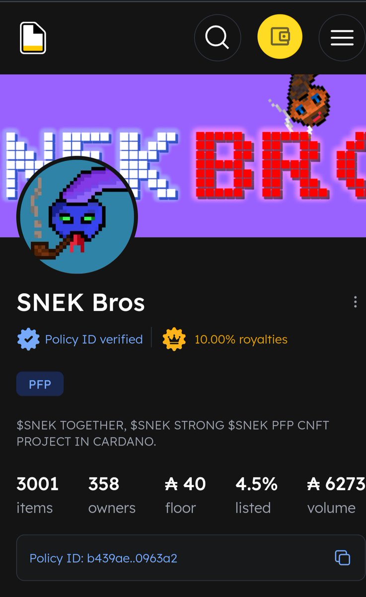 snekbroscnft's tweet image. 🐍FOMO WARNING💥
In 2 weeks
- Followers: 70 -&amp;gt; 1310 
- Holder: 0- &amp;gt; 358
- 4.5% listed
- 7ada mint -&amp;gt; 40ada floor
- more upcoming perks and gift.

The purpose of the project is for the movement. PLEASE DO NOT SWEEP. MORE holder. We don't care about floor. ❤️

#CNFT #Cardano