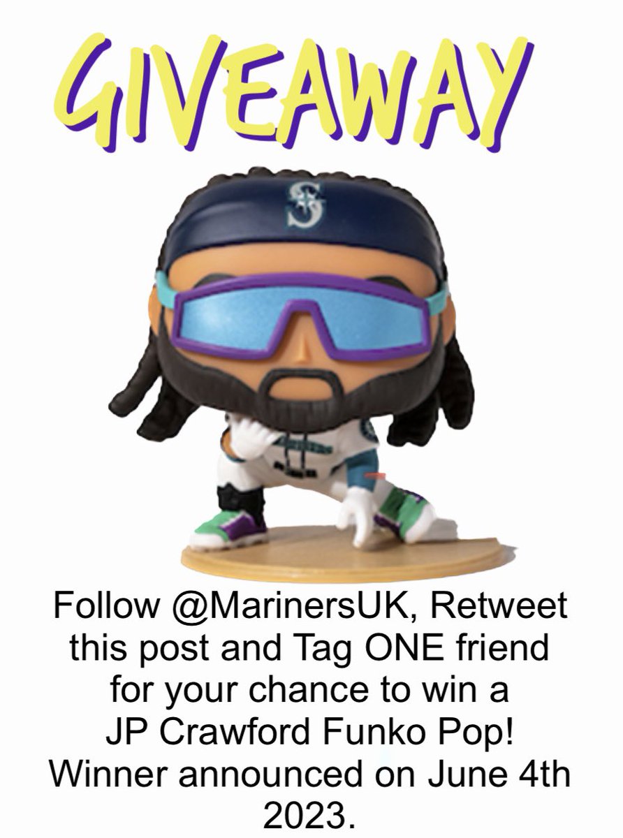 Giveaway Time! We have a JP Crawford Funko Pop to give away to one of our Followers. Just follow @MarinersUK Retweet this post, and Tag a friend. Good luck! #Mariners #Seausrise