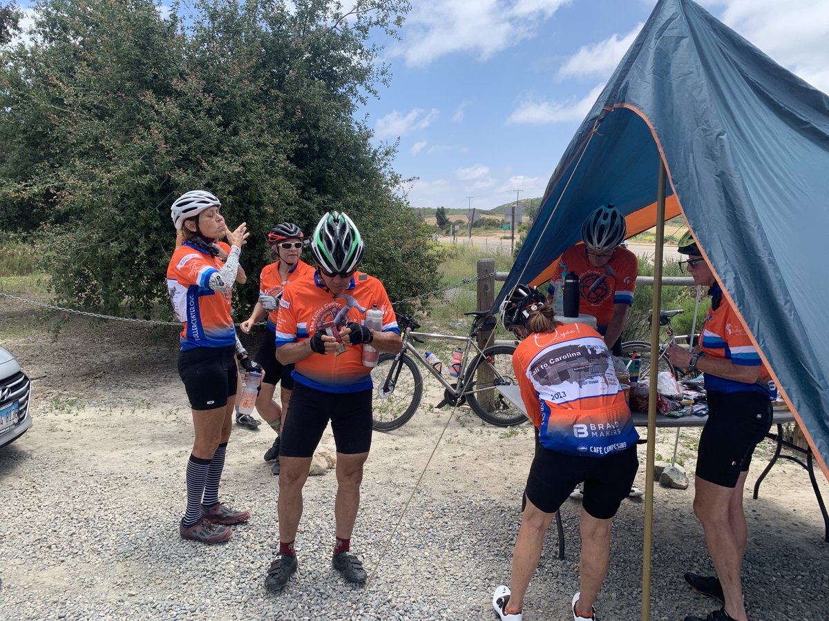 FCBA's tweet photo. Mountains, Seas, and Bikes, oh my! 
Riders started their 10- week cross country journey this morning by dipping the back wheels of their bikes into the Pacific Ocean!
📍La Jolla, CA to Ramona, CA https://t.co/AHN4rg5oPK