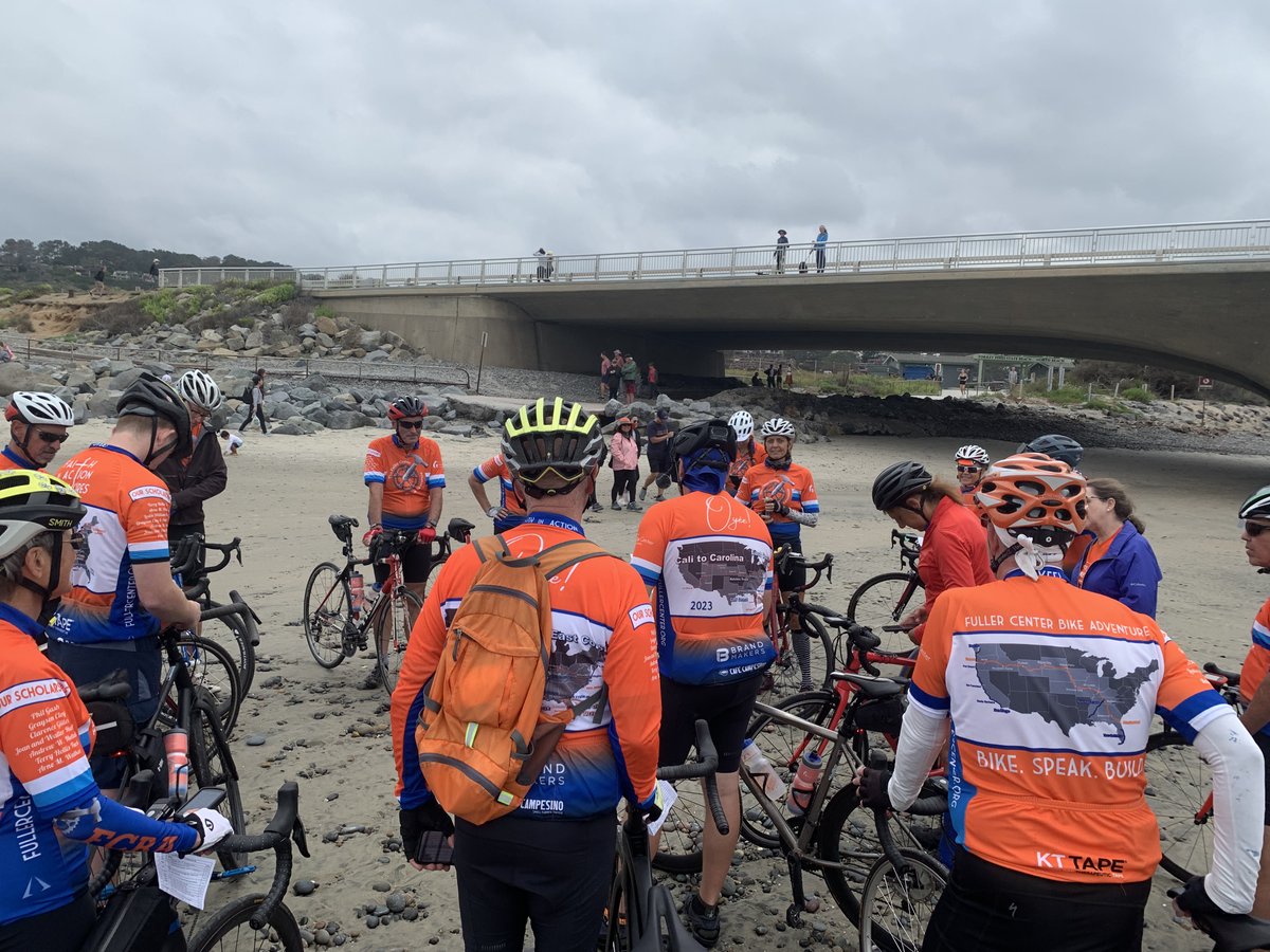 Mountains, Seas, and Bikes, oh my! 
Riders started their 10- week cross country journey this morning by dipping the back wheels of their bikes into the Pacific Ocean!
📍La Jolla, CA to Ramona, CA