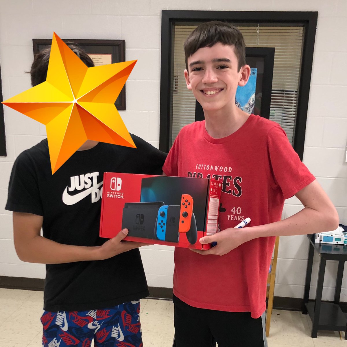 wcsGMSjk's tweet image. So proud of Judah 4 not only being a great student, but a great friend! He won a Switch in our PBIS drawing &amp;amp; immediately gave it to his friend so they could play together. We rewarded him with $$ towards a new bike. #KindnessPays #GMSgenerals #22generals23 #GeneralsLead