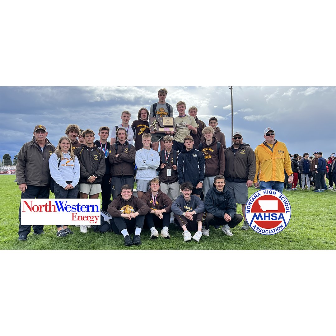 We have a tie for the 2023 Class AA State Track &amp; Field Champions, Helena Capital Bruins &amp; Gallatin High Raptors

#MHSA #MHSAsports
