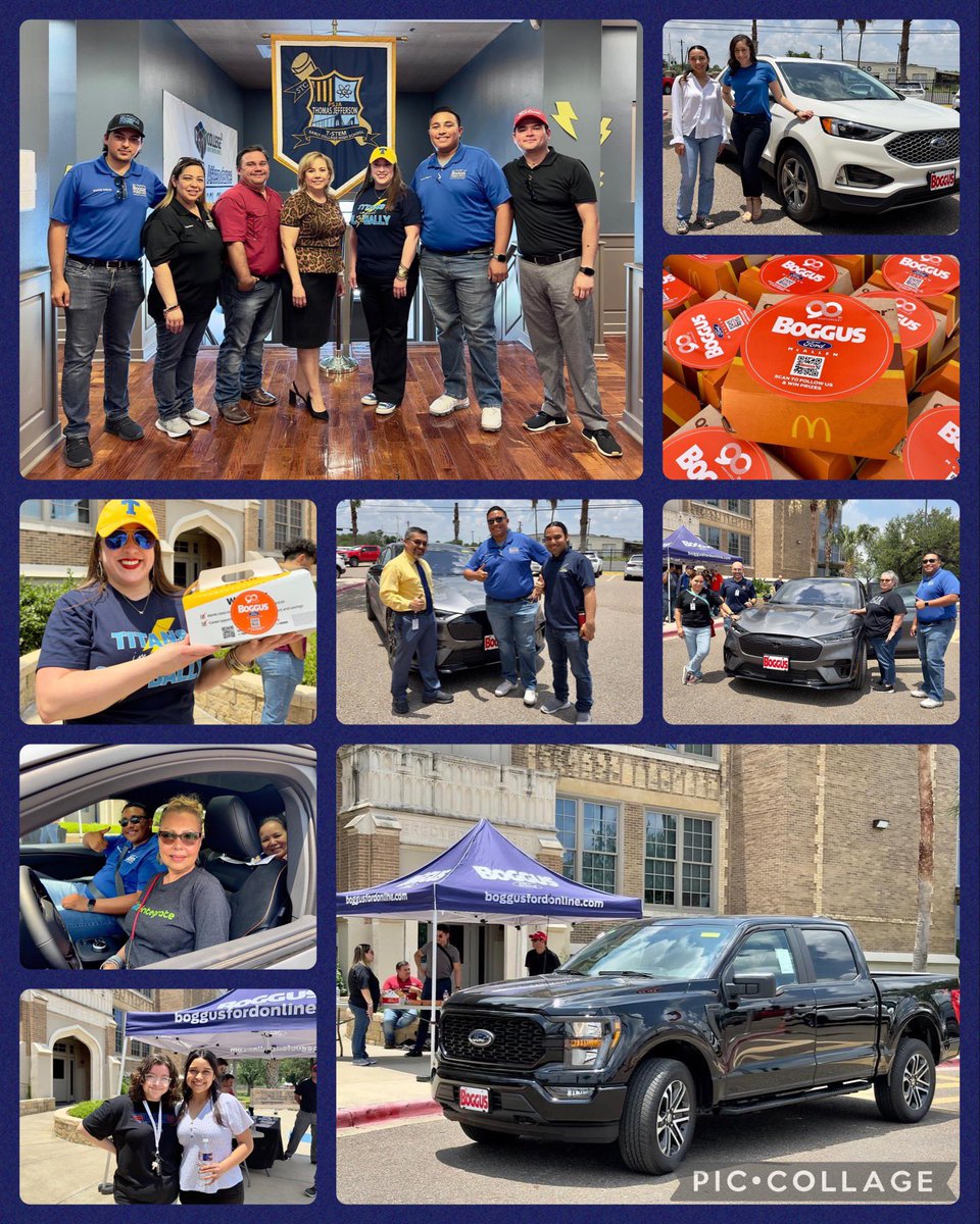 psja_tstem's tweet photo. Boggus Ford McAllen supported our campus fundraiser on Friday. They also treated teachers, staff, and participating students to a delicious McDonald’s lunch!! 👏👏👏 Thank you @boggusford for partnering with us. 💙⚡️ #BETTERatBOGGUS #BoggusCares #PSJA #TSTEM https://t.co/rxfToePudN