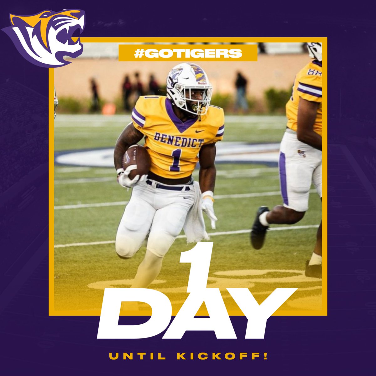 CoachJOdaffer's tweet photo. Go Tigers!
Countdown to BC Football (1) Day until Kickoff!
*#1 RB Da'Von Smith
*BC FB Alum (Houston, TX)
Join us in The Jungle tomorrow at 6pm for the Carolinas Classic!
@BenedictEDU @benedict_tigers
#CountdownToCFB #ColaBuilt #CWCW #DigDeep #PayTheFEE https://t.co/y1tTnYbUzU
