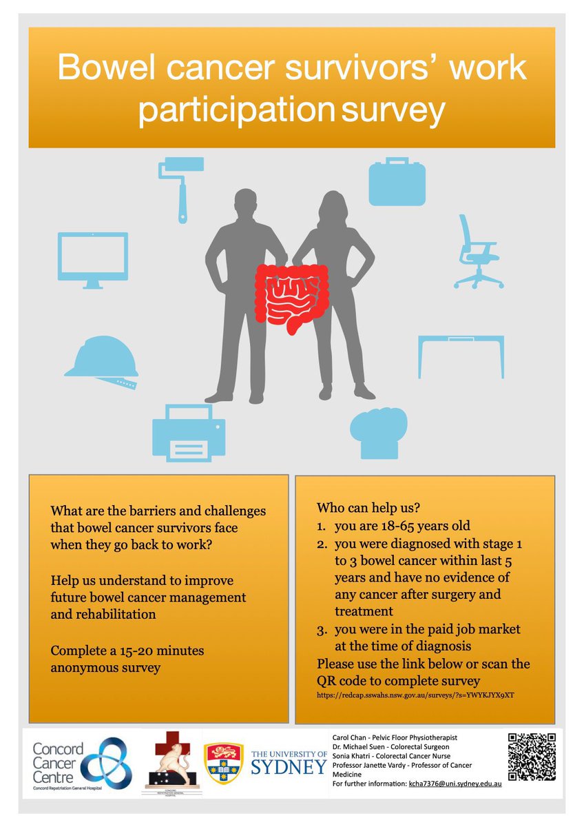 CarolPTDipelvic's tweet photo. Help us to understand how #bowelcancer affected people’s work in Australia. Please share your experience using this survey link here 

https://t.co/SS6O61qqOf https://t.co/gCXMexAOTR