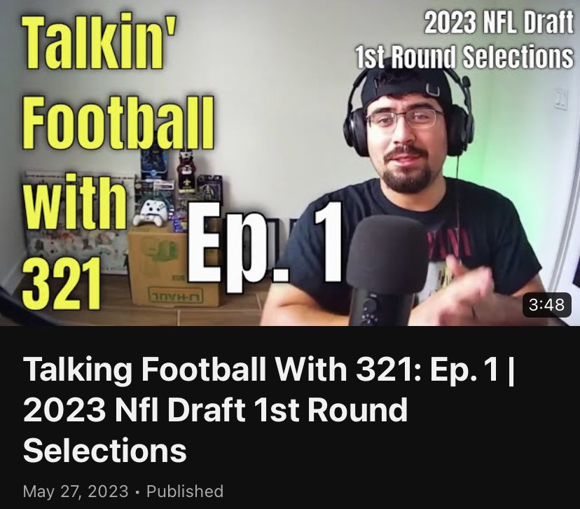 FIRST episode of the NEW podcast!
It’s out NOW! GO check it out!

Talkin’ Football with 321: Ep. 1

Link: youtu.be/DecdoKl7ao8

#nfl #football #podcast #nfldraft #firstepisode #rookieqbs #rookies #beginning #new #sports #sportstalk #rgv #texas #usa #talkinfootball #podcast