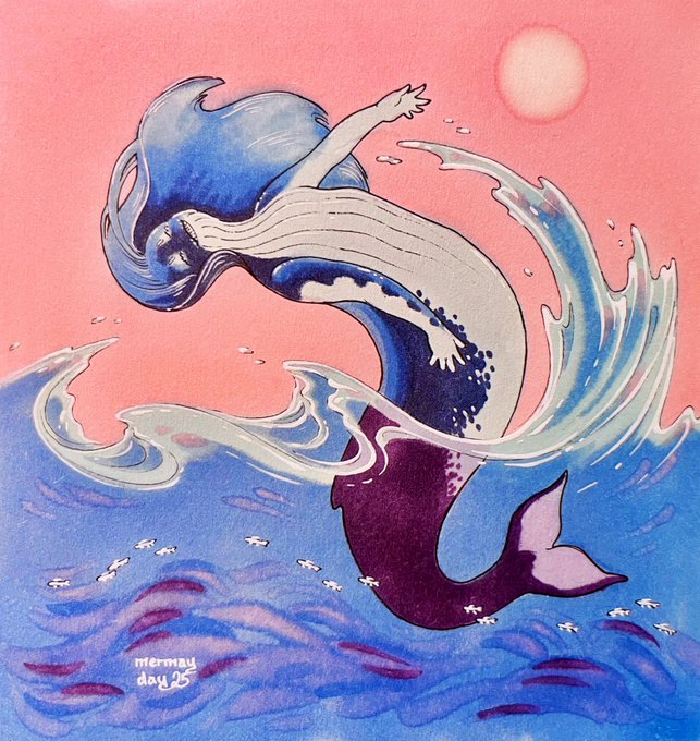 「blue hair waves」 illustration images(Latest)