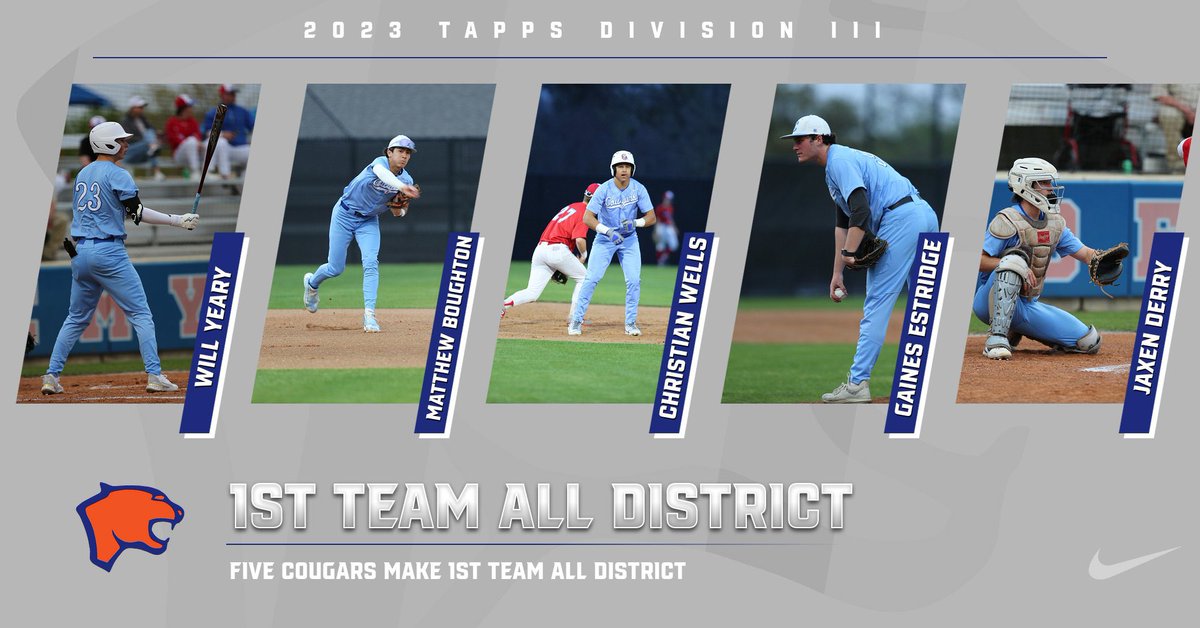 ⚾️ Congrats to Will Yeary, Matthew Boughton, Christian Wells, Gaines Estridge and Jaxen Derry for being named to the 2023 1st Team All District Team <a href="/rookieboughton/">Michael Boughton</a> <a href="/Philtowe/">Phil Towe</a> <a href="/PSTxHSBaseball/">PrivateTxHSBaseball ⚾️🎙</a> <a href="/realWillYeary/">Will Yeary</a> <a href="/Matt_Boughton10/">Matthew Boughton</a> <a href="/EstridgeGaines/">Gaines Estridge</a> <a href="/CWells_10/">Christian Wells</a> <a href="/DerryJaxen/">jaxen derry</a>