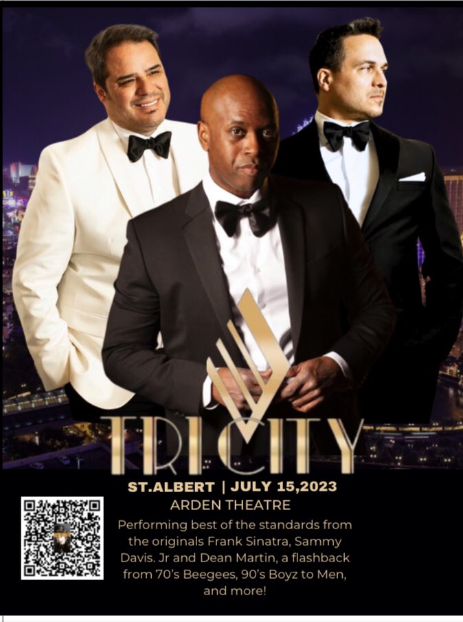 Back in Edmonton with our Las Vegas show!! QR code below will get you there!! Don’t miss it!! Tri city rat pack is Back!!