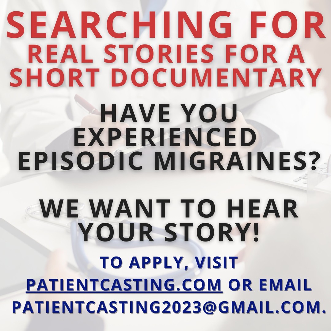 Calling all migraine warriors! ️ Have you experienced episodic migraines?  We want to hear your powerful stories for a new short documentary  Click the link to audition and share your journey with the world  #migrainewarrior #documentarycasting #auditionlist