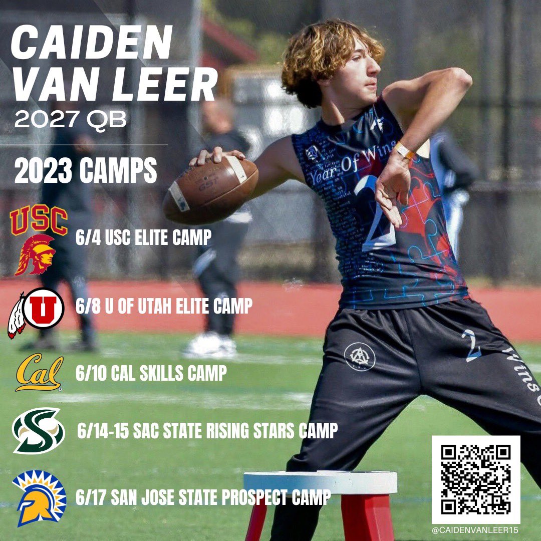 June camp schedule 
@UtahCoachWhitt 
@Utah_Football 
@CoachBrennan 
@SanJoseStateFB 
@CalFootball 
@SacHornetsFB 
@westcoastpreps_ 
@PGregorian 
@CoachDanny10 
@ChrisNTrevino 
@NorCalSportsTV 
@CoachAThompson 
@NLSportzTalk 
@BrandonHuffman 
@247recruiting 
@CalHiSports