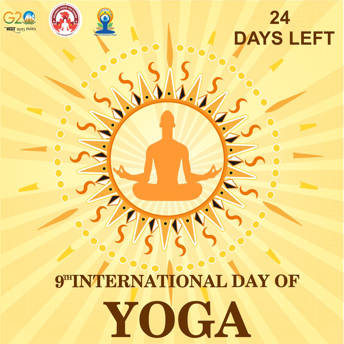 International day of Yoga 2023
Count down started
24 days left

#IDY2023Countdown #GujaratStateYogBoard #yoga #yogaflow #YogaPractice #Gujarat #yogabenefits #IDY2023