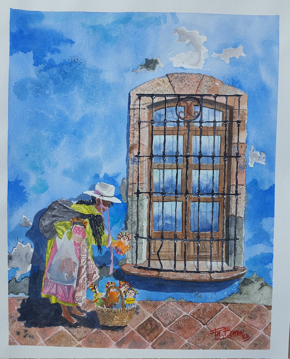 fdobarroso's tweet image. "Maria y sus Leles" Acuarela sobre Arches 300gm 56x46 cm . #watercolor #watercolorpainting #watercolorart