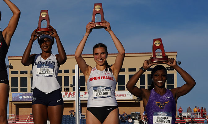 GNAC Sports (@gnacsports) on Twitter photo #GNACTF | Marie-Éloïse Leclair's two All-American trophies for <a href="/sfu_athletics/">SFU Athletics</a> leads three conference All-Americans on the final day of the #D2OTF Championships.
bit.ly/43xgDXR #GNACTF | Marie-Éloïse Leclair's two All-American trophies for <a href="/sfu_athletics/">SFU Athletics</a> leads three conference All-Americans on the final day of the #D2OTF Championships.
bit.ly/43xgDXR