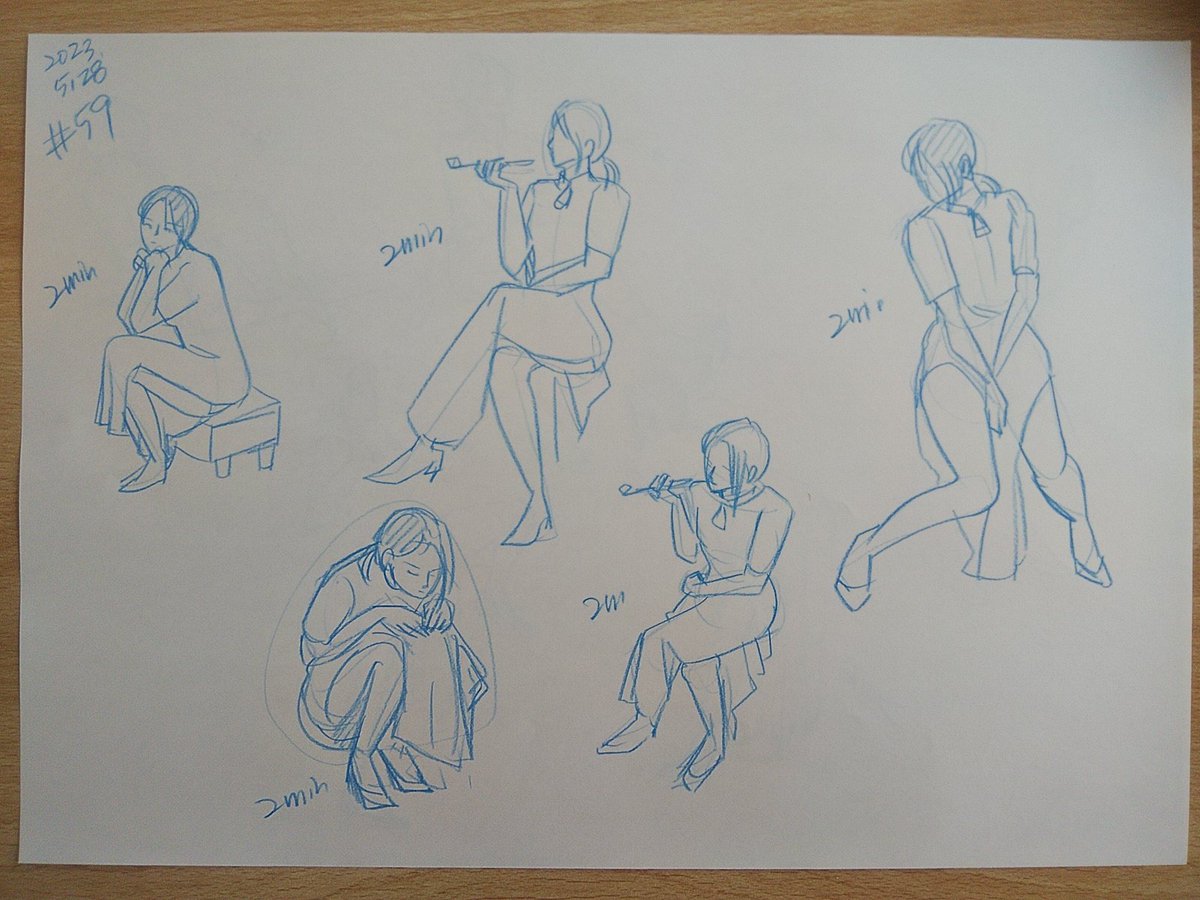 #さとまこクロッキー
#今日のクロッキー

＃59&amp;60
引き続き中華服。素敵だなぁ✨
できるだけ少ない線で描く、を目標にしたけど、一発でねらった線を描くのむずかしい。がんばる。 https://t.co/NIcAlQcjoZ