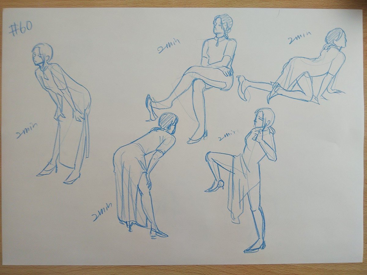 #さとまこクロッキー
#今日のクロッキー

＃59&amp;60
引き続き中華服。素敵だなぁ✨
できるだけ少ない線で描く、を目標にしたけど、一発でねらった線を描くのむずかしい。がんばる。 https://t.co/NIcAlQcjoZ