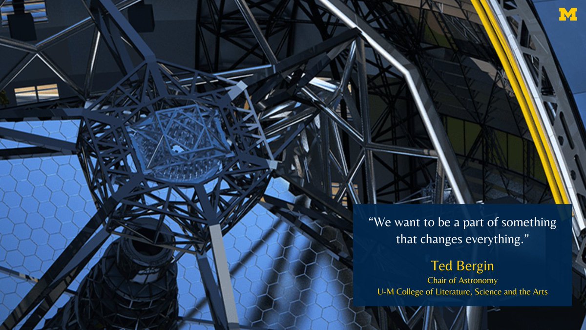 UMich's tweet image. U-M is the only academic institution in the US helping the European Southern Observatory (ESO) and its member states construct the Extremely Large Telescope (ELT)—the largest optical telescope ever built. Story from @UMichLSA: myumi.ch/n7gjR