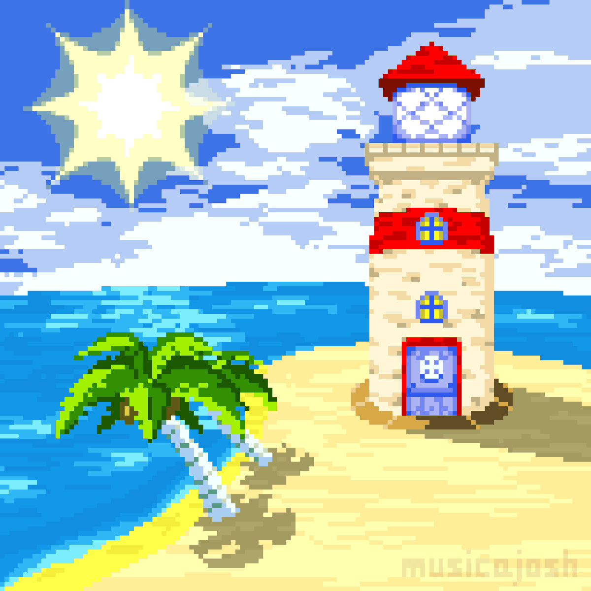 I still can't believe this charming lighthouse was a rocket ship all along

#pixelart #pixelparlorweekly #diddykongracing