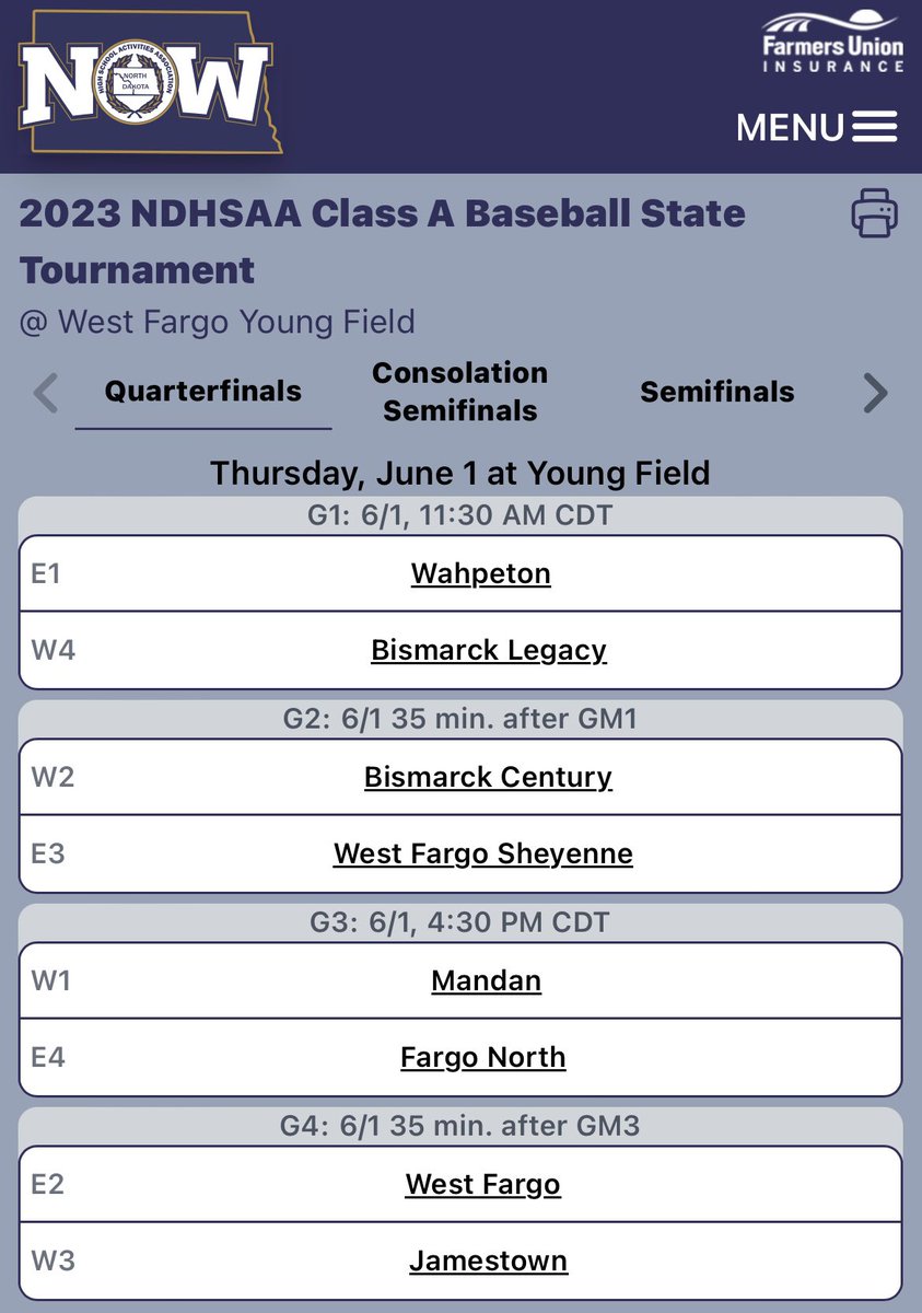 MandanBaseball's tweet photo. Let’s get to West Fargo to cheer on those Mandan Braves. https://t.co/wrESZNxN7g