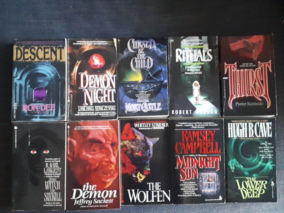 Today's haul. I bought these because their covers look pretty cool. Anyone read any of them? 
#paperbacksfromhell