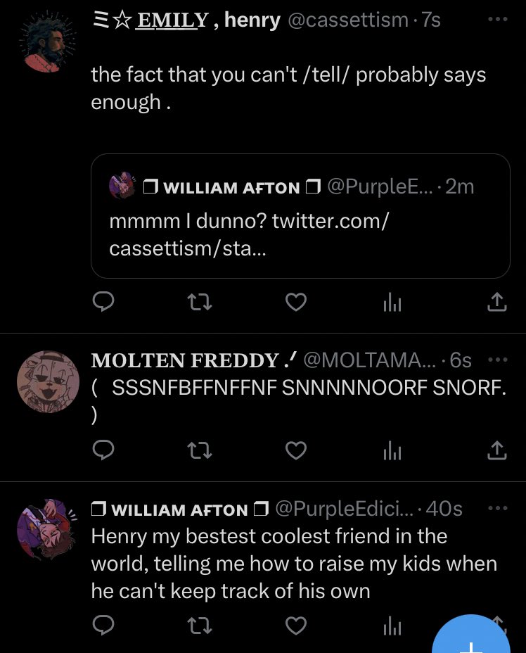 //:  snorfing in the middle of these 2 arguing.