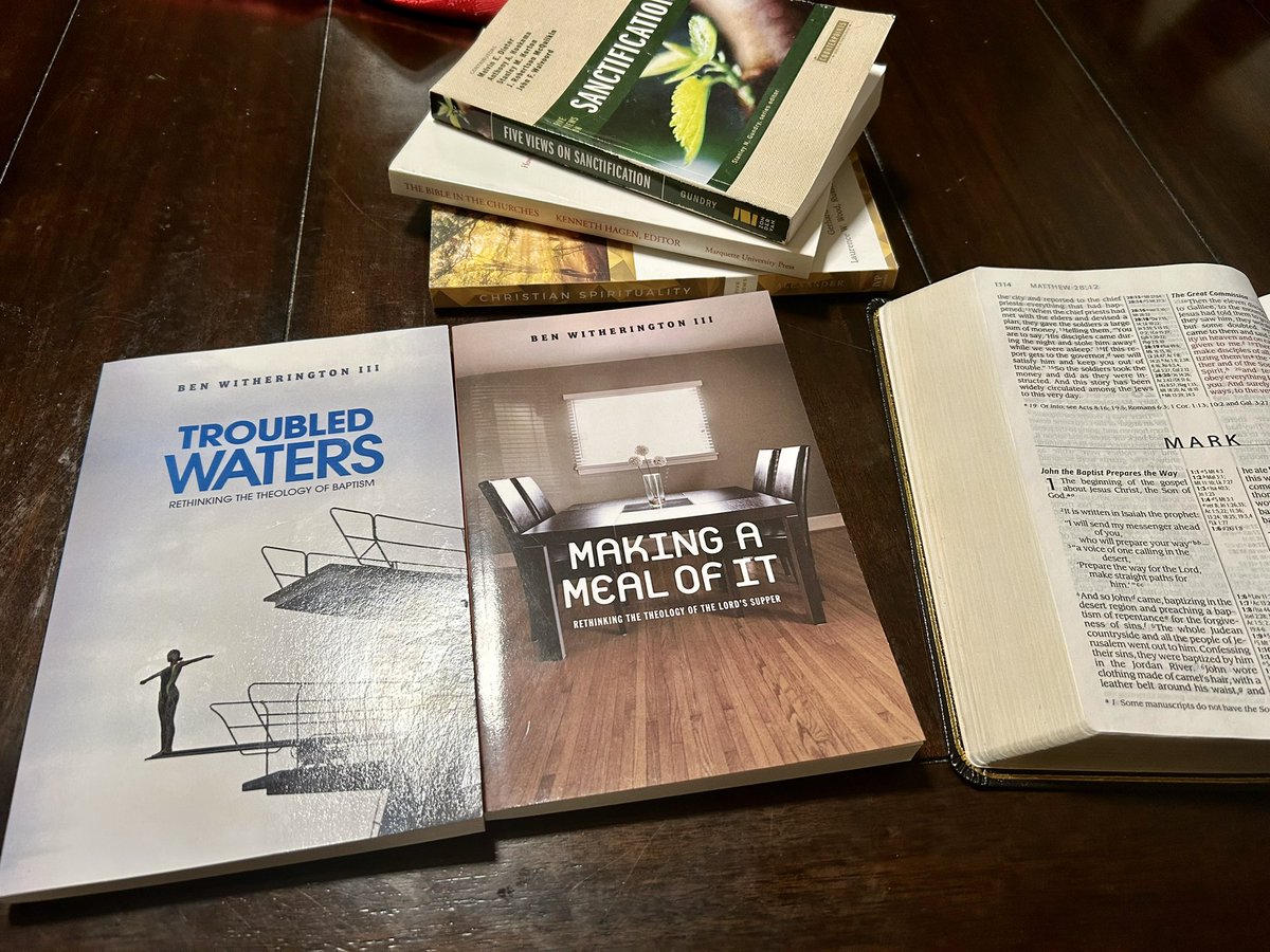 florentintise's tweet image. Two of the books I have to read this trimester (Baptism and Communion) have pretty “interesting” covers 😀 @MBTS 

#theology #bible #mbts #christian #christianbooks