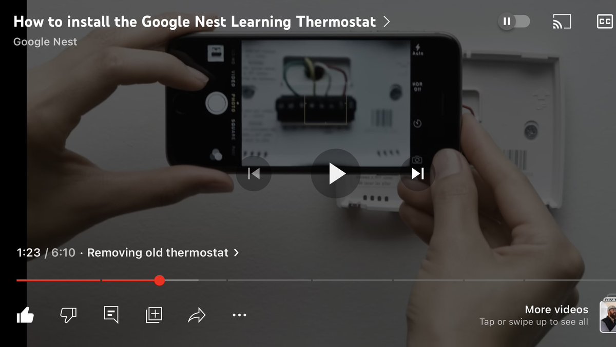 #Google using an #iPhone for its videos on how to replace your thermostat for a #GoogleNest 🤣🤣😭😭