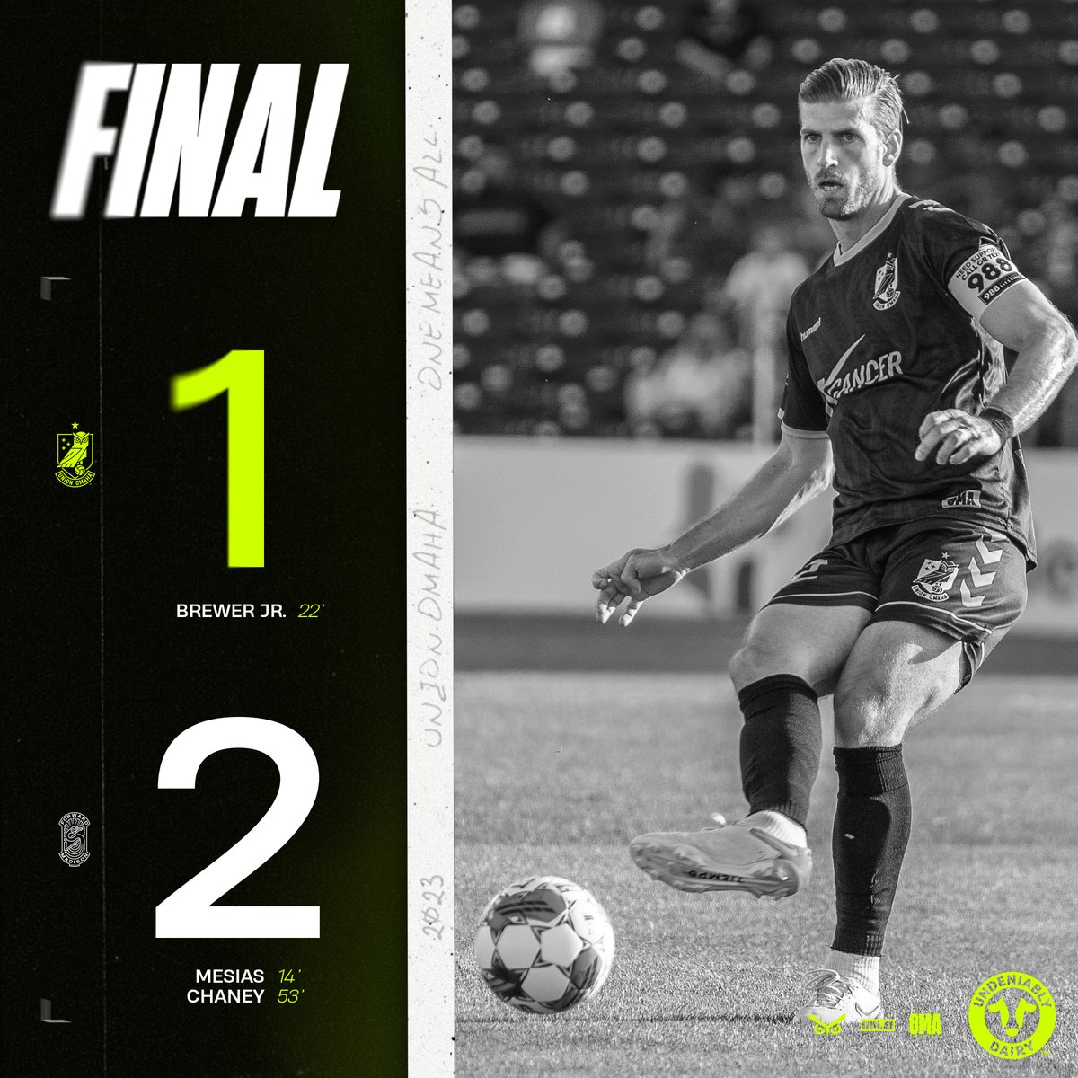 𝗙𝗜𝗡𝗔𝗟 | 1-2

Our unbeaten run comes to an end tonight. We'll be back in action next Saturday with a chance to put it right. 👊

@UndeniablyDairy @MidwestDairy | #OMAvMAD