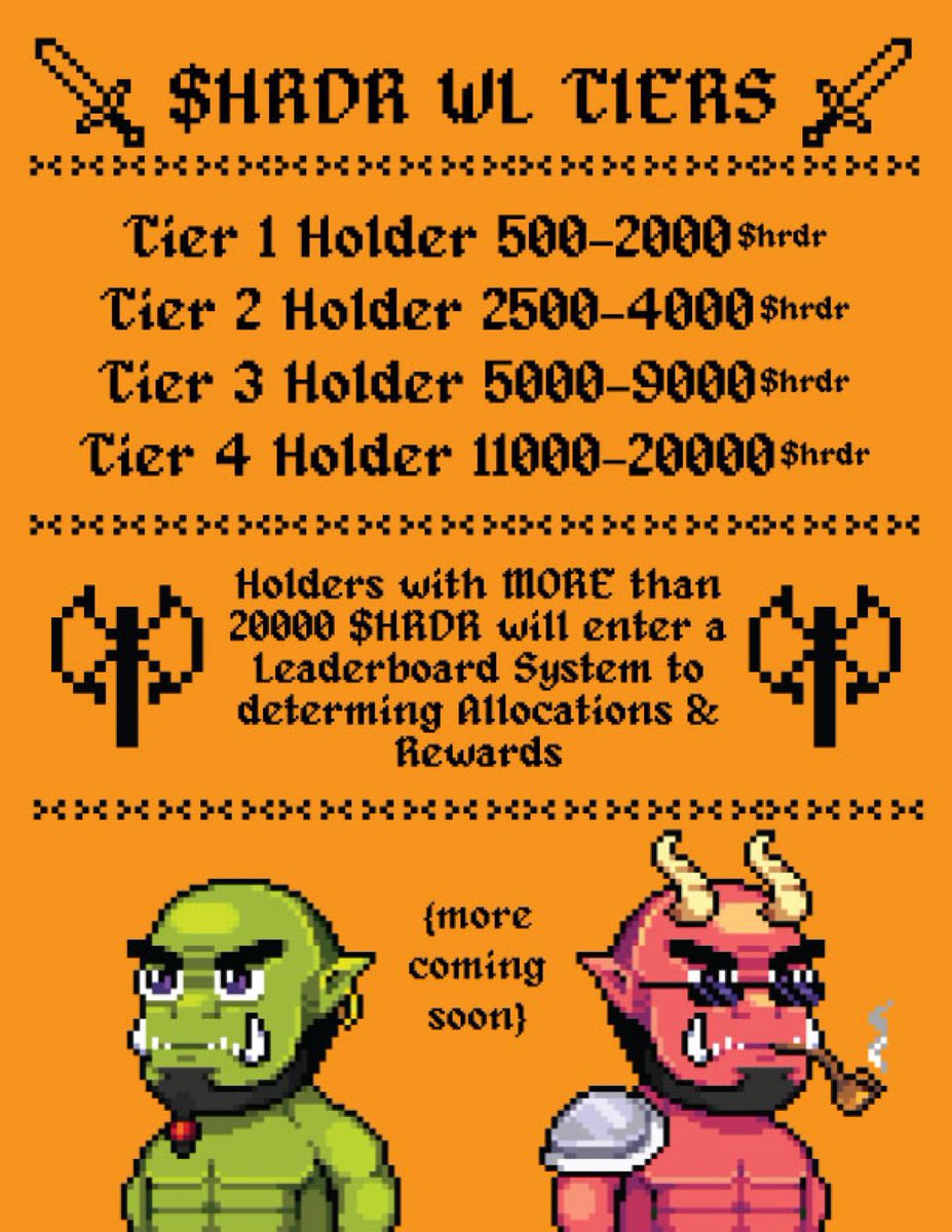 $HRDR, our token. 

What tier are you? 

{a fire flickers} #forthehorde #BRC20