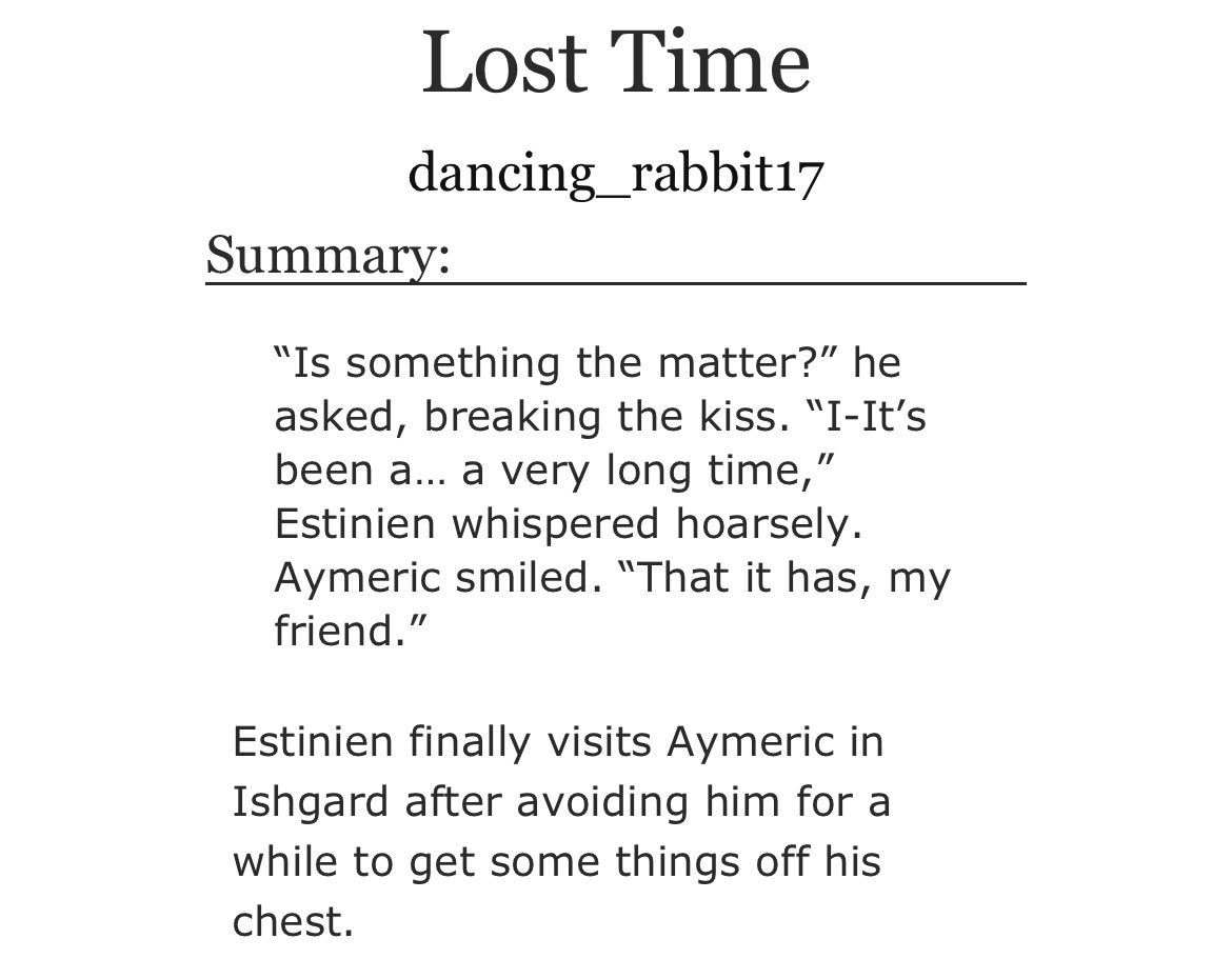 Randomly had an idea for some Estimeric this morning and churned this little fic out: archiveofourown.org/works/47470027

#estimeric