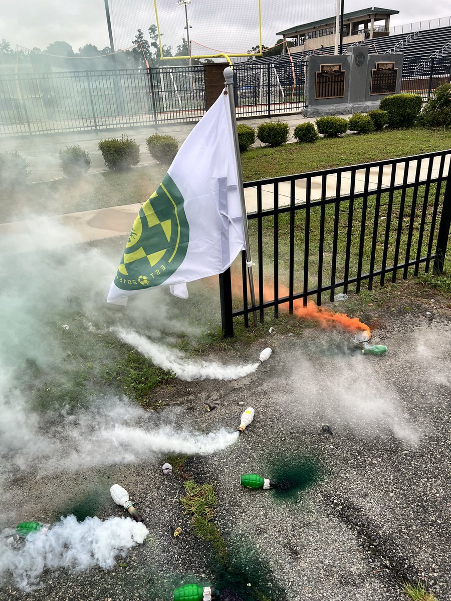 FirstCity2015's tweet image. We will put more pictures out soon! But it was fun! The county will not let us use pyro in the Stadium, so we set off enough to make a statement! 🔥💚💛🤍