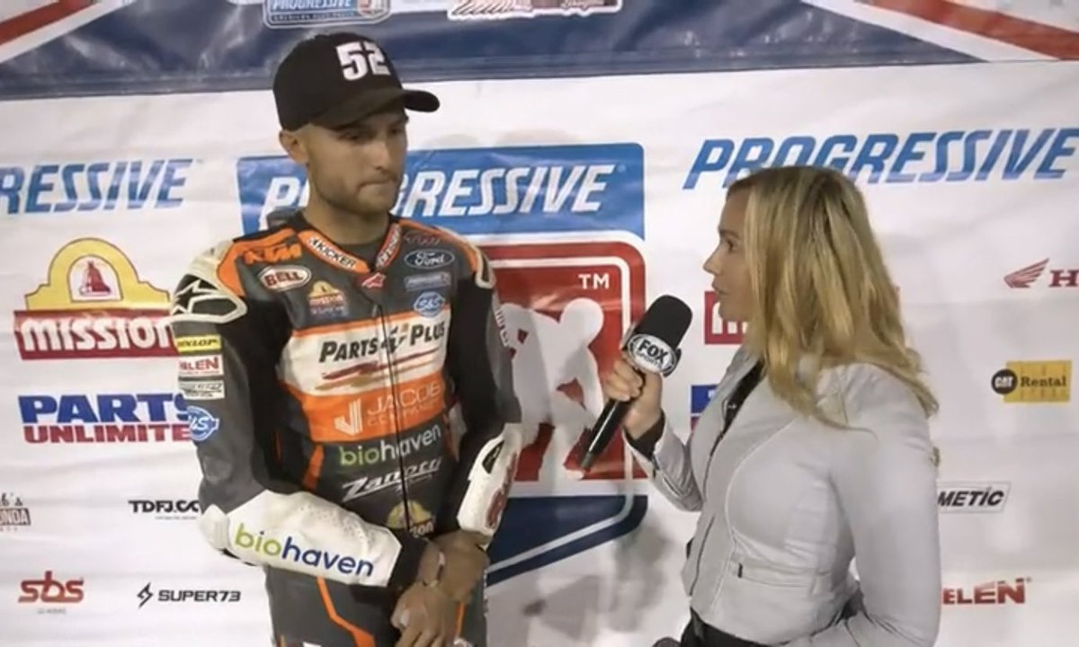 RickWareRacing's tweet image. Checkered flags at @redmileky for the @AmericanFlatTrk races has @briarbauman finishing third in the @missionfoodsus Main Event. He remains fourth in points. 

In the Singles main, @shaynatexter finished 14th. 
 @biohaven 
@PartsPlusHQ 
@Jacob_Companies 
#flattrackracing