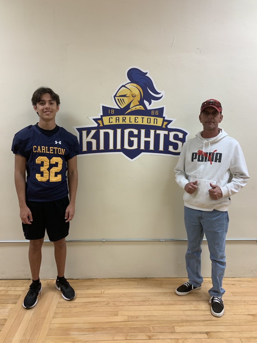 I want to thank <a href="/CoachJournell/">Tom Journell</a> and <a href="/CarletonFB/">Carleton Football</a> for hosting us for my Jr Day Visit at Carleton College. Great facilities and a beautiful campus. I look forward to coming out again.