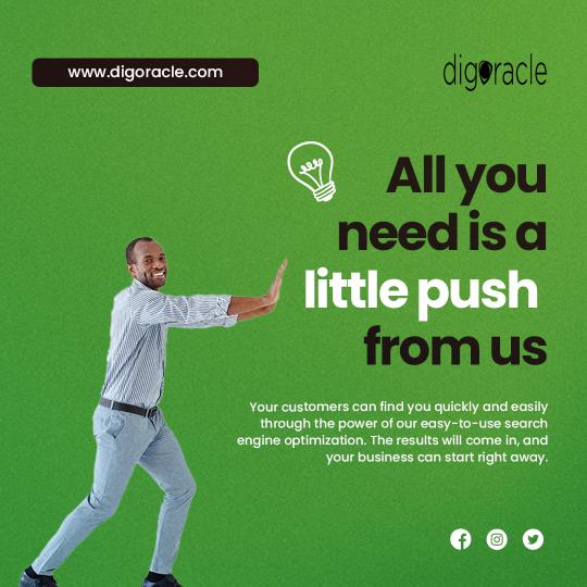 Digoracle's tweet image. Push Push! A little more Push from us is What your Business needs to make you get your Customers pulling you to themselves #DigOracle #DigOracleSolutions #DigitalMarketing #DigitalMarketingAgency #Facebook #Instagram #OnlineMarketing #Telegram #Trending #TrendingToday #Twitter
