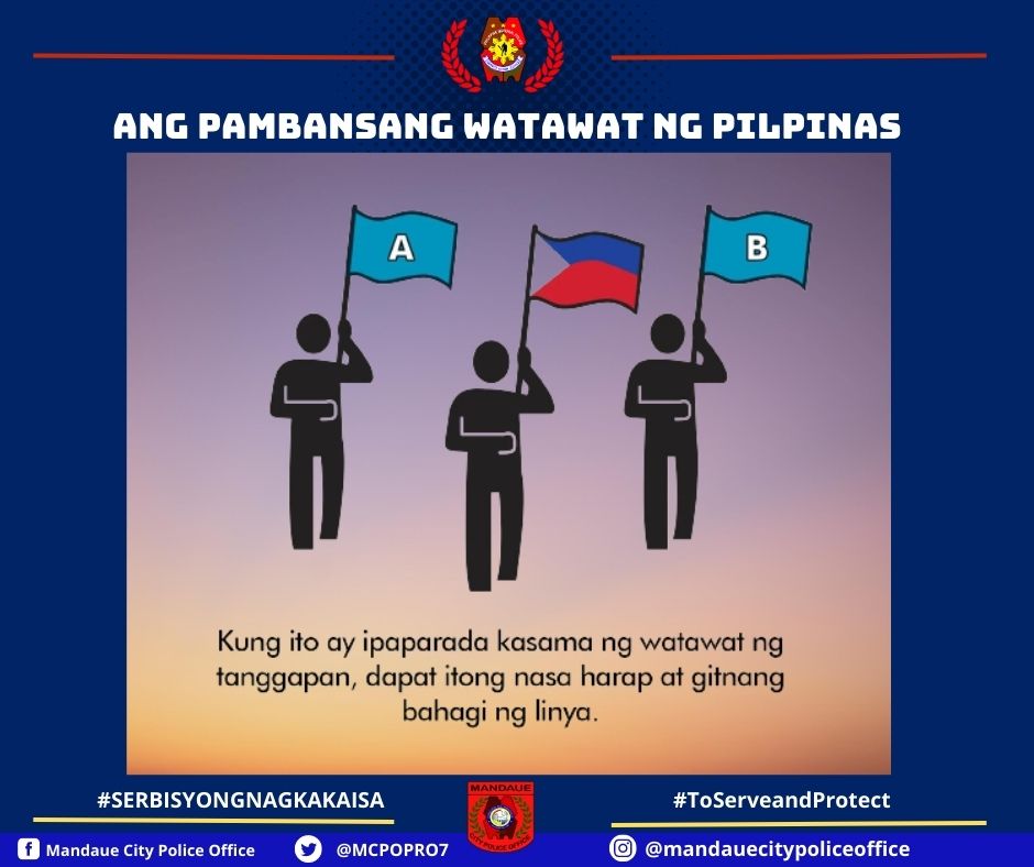 MCPOPRO7's tweet photo. Pagpugay sa ating Pambansang Watawat

#SerbisyongNagkakaisa
#ToServeandProtect
#TeamMCPO https://t.co/CrFeKhfwyx