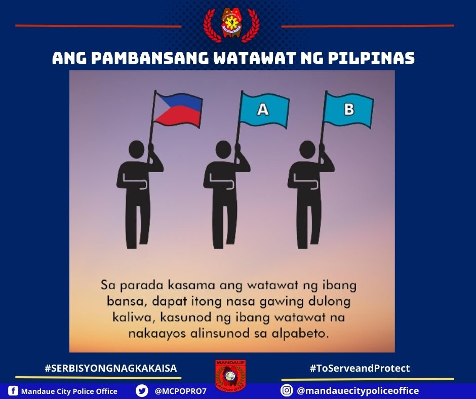 MCPOPRO7's tweet photo. Pagpugay sa ating Pambansang Watawat

#SerbisyongNagkakaisa
#ToServeandProtect
#TeamMCPO https://t.co/CrFeKhfwyx