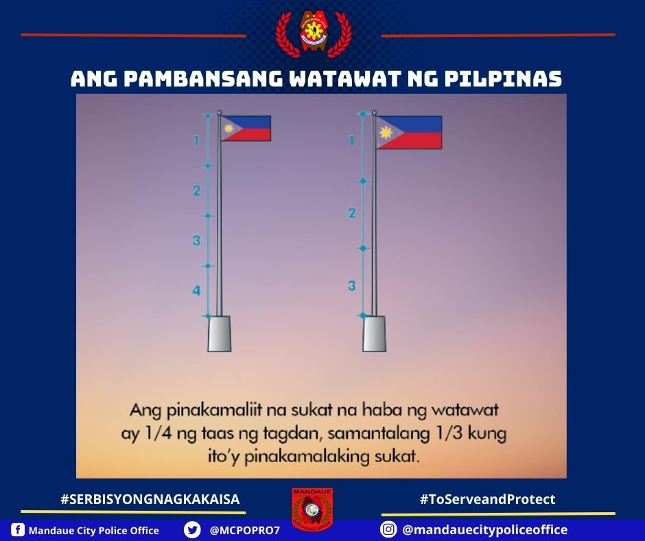 MCPOPRO7's tweet photo. Pagpugay sa ating Pambansang Watawat

#SerbisyongNagkakaisa
#ToServeandProtect
#TeamMCPO https://t.co/68u2DWSQ0F