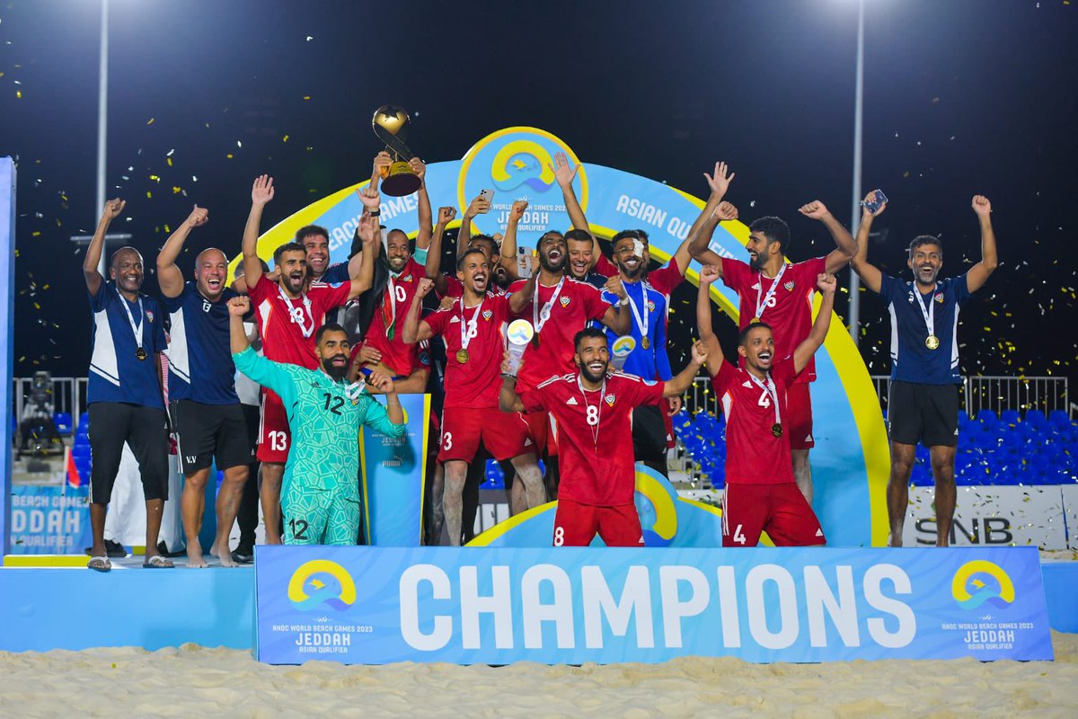 الحمدلله على هذا الانجاز 
لا نرضى الا بالمركز الاول ولم نكتفي فقط للصعود الى دورة الالعاب العالمية، نحن ابطال اسيا 🇦🇪❤️🏆 <a href="/HazzaBinZayed/">هزاع بن زايد</a> <a href="/sheikhmansoor/">Mansoor bin Mohammed</a> @HHMansoor <a href="/HHShkMohd/">HH Sheikh Mohammed</a> <a href="/HamdanMohammed/">Hamdan bin Mohammed</a> <a href="/MohamedBinZayed/">محمد بن زايد</a>